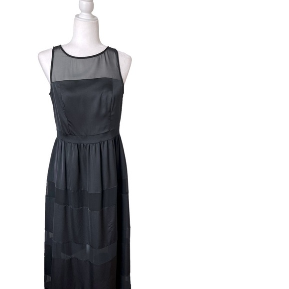 The Limited Maxi Satin and Sheer Dress in Black Color Size 4 - Picture 1 of 12